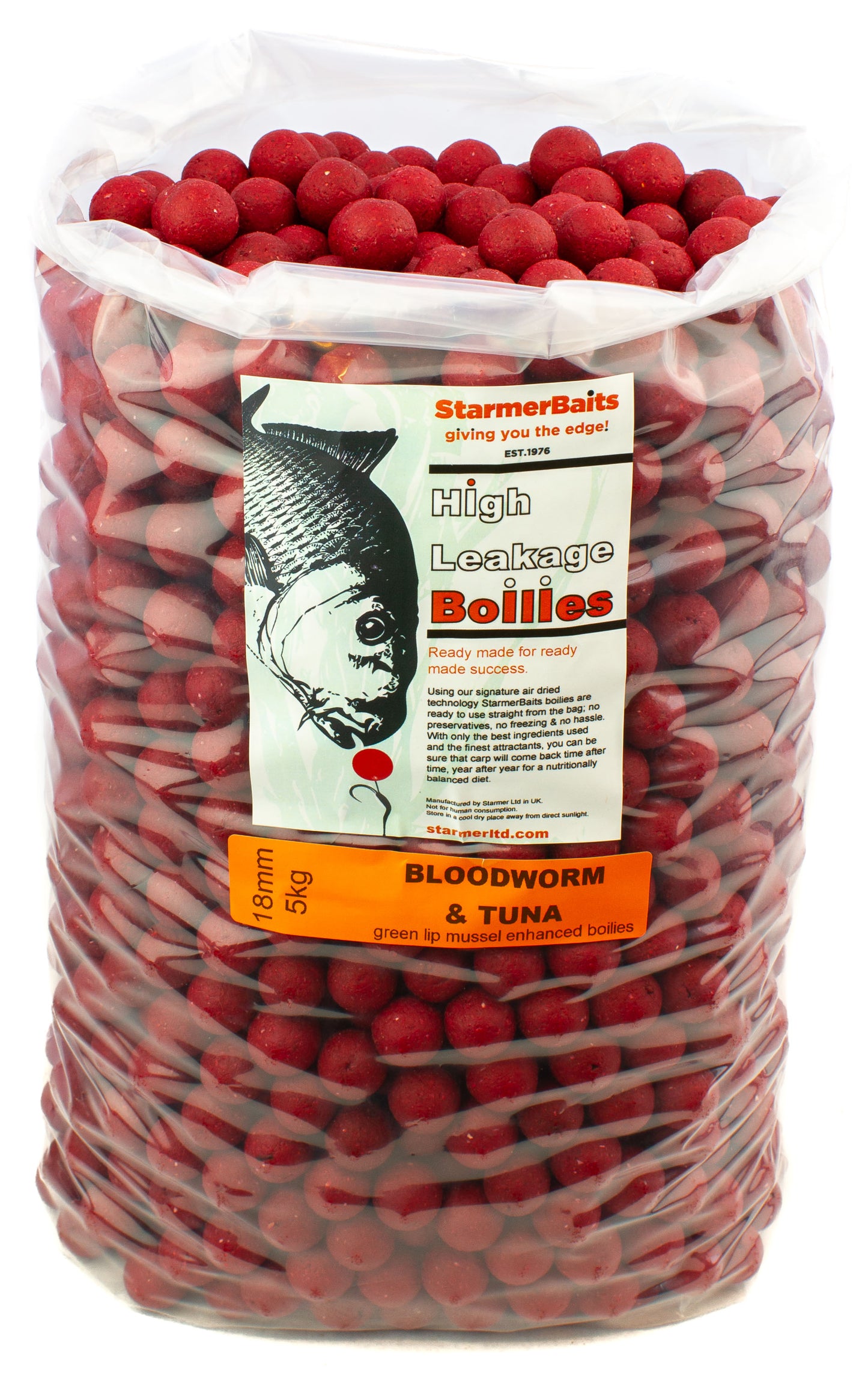 Bloodworm & tuna boilies 18mm