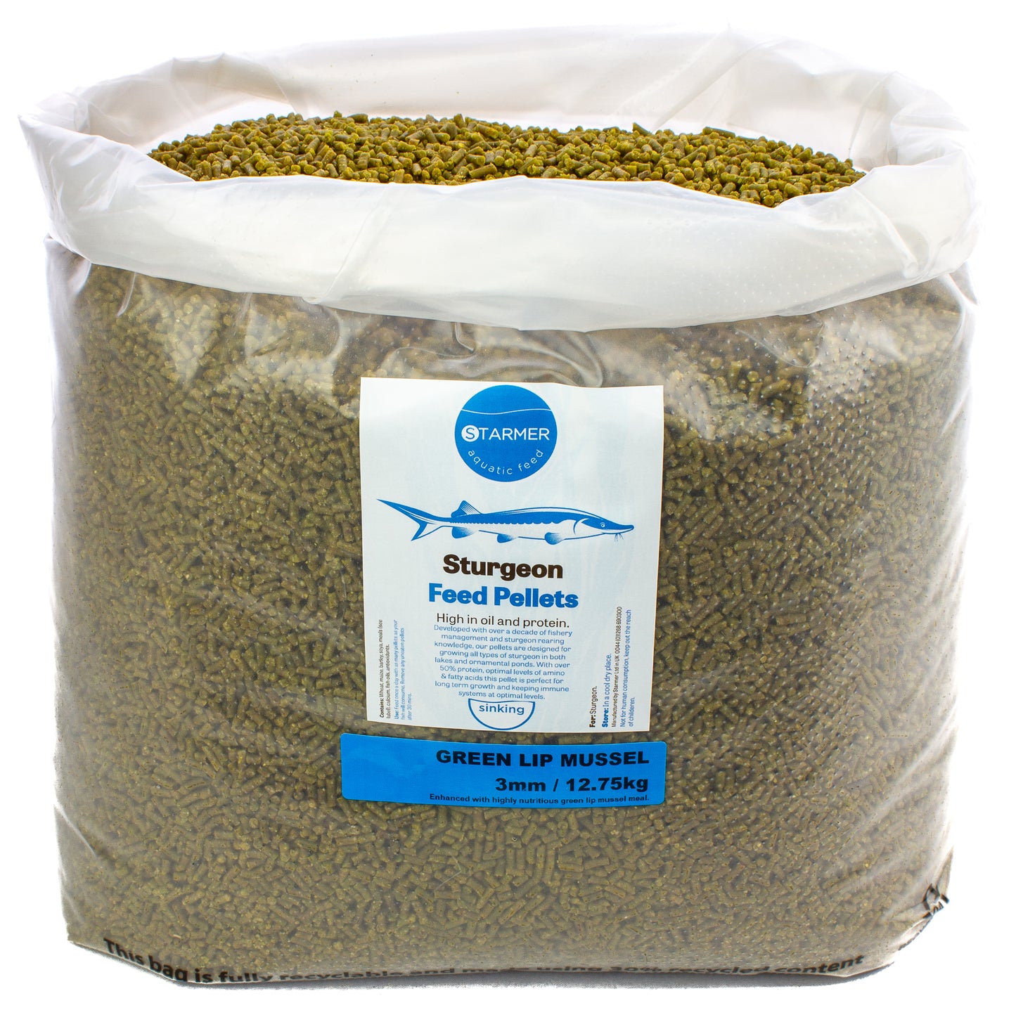 3mm GREEN LIP MUSSEL sturgeon pellets