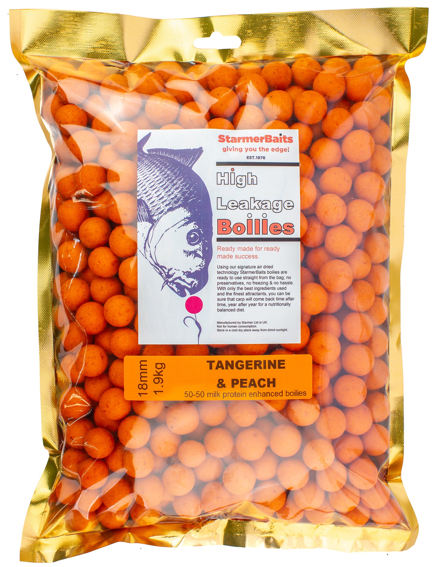 Tangerine peach boilies 18mm