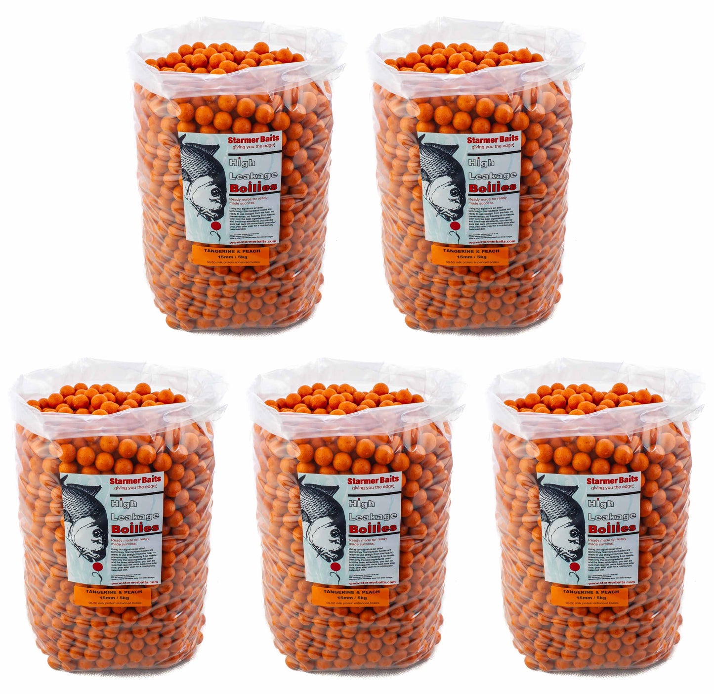 Tangerine & peach boilies 15mm