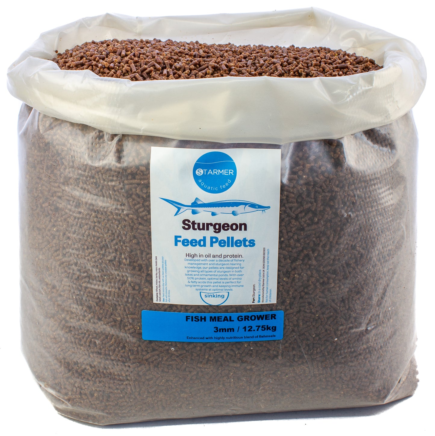 3mm FISHMEAL GROWER sturgeon pellets
