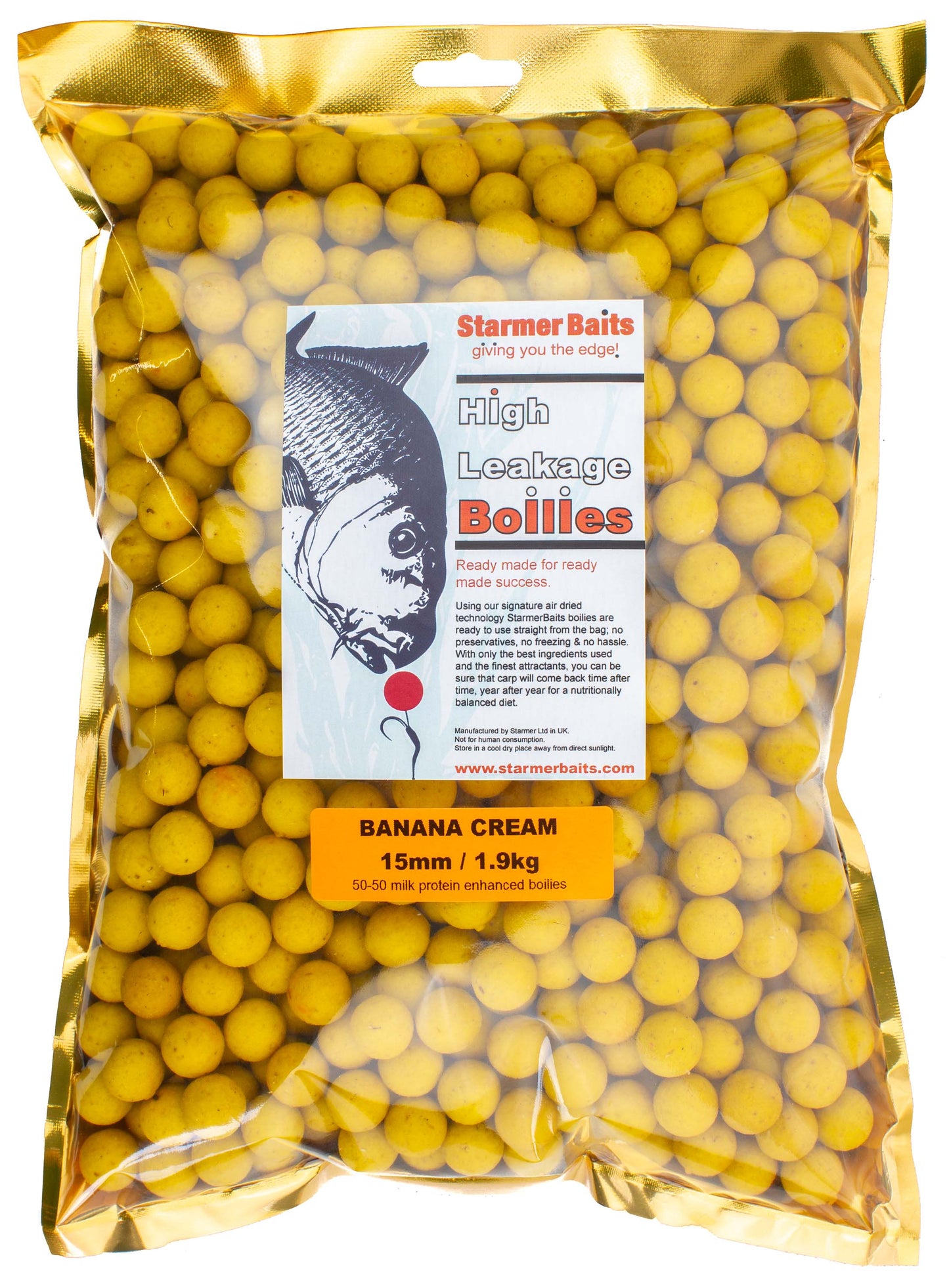 Banana cream boilies 15mm