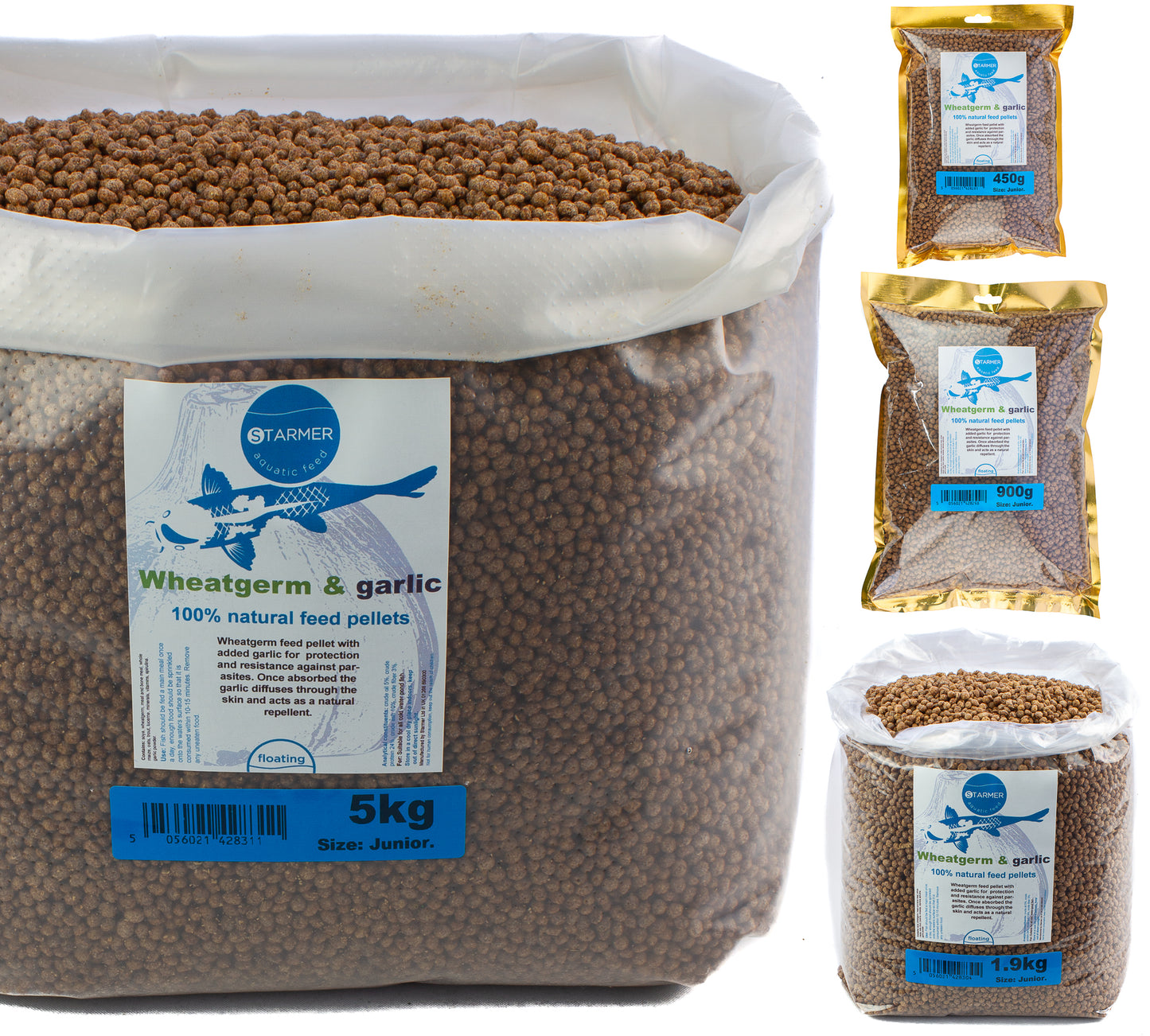 WHEATGERM & GARLIC pond pellets (JUNIOR)