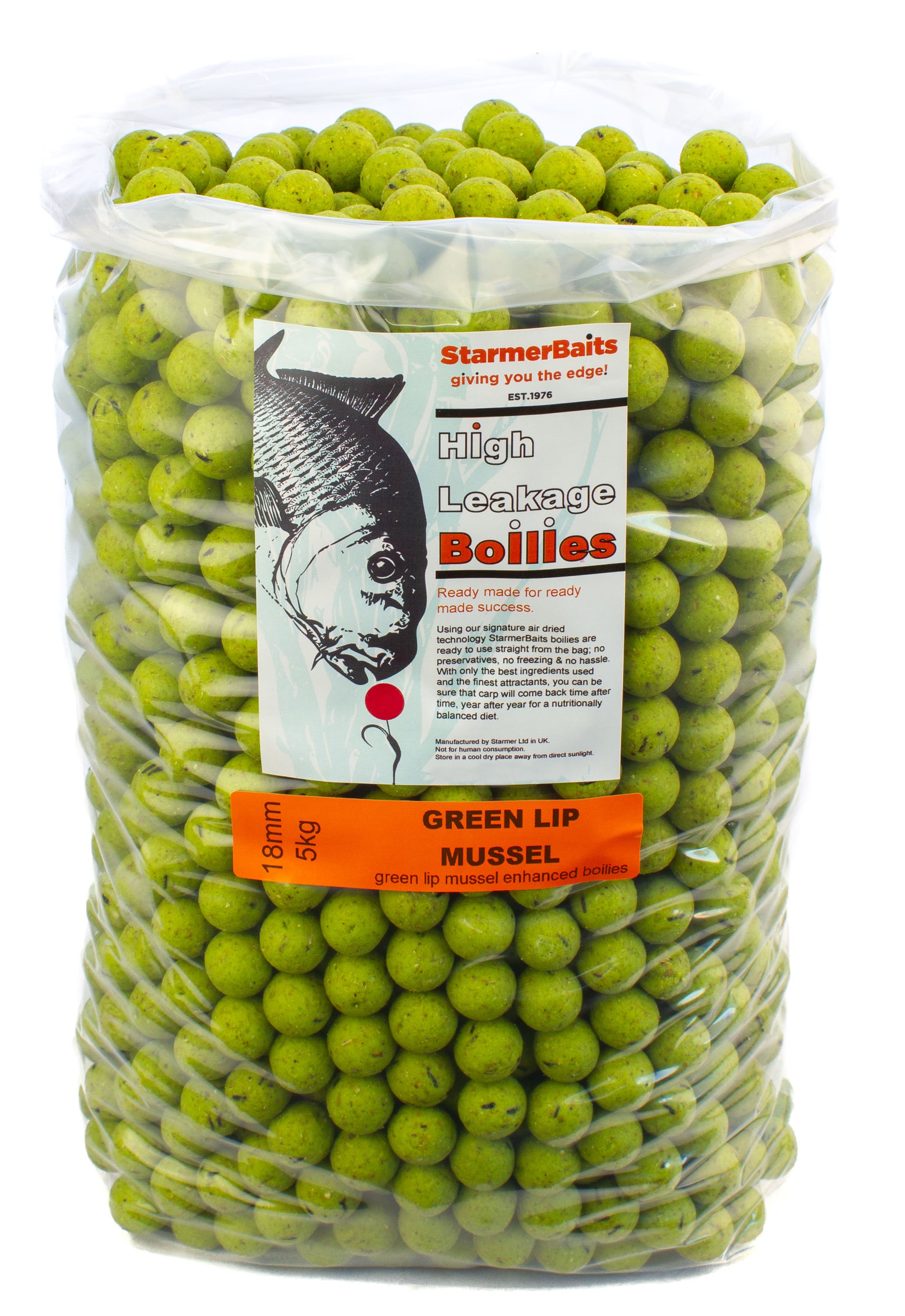 Green lip mussel boilies 18mm