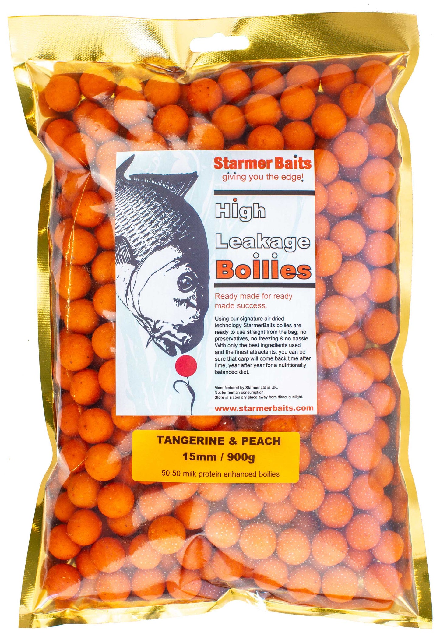 Tangerine & peach boilies 15mm