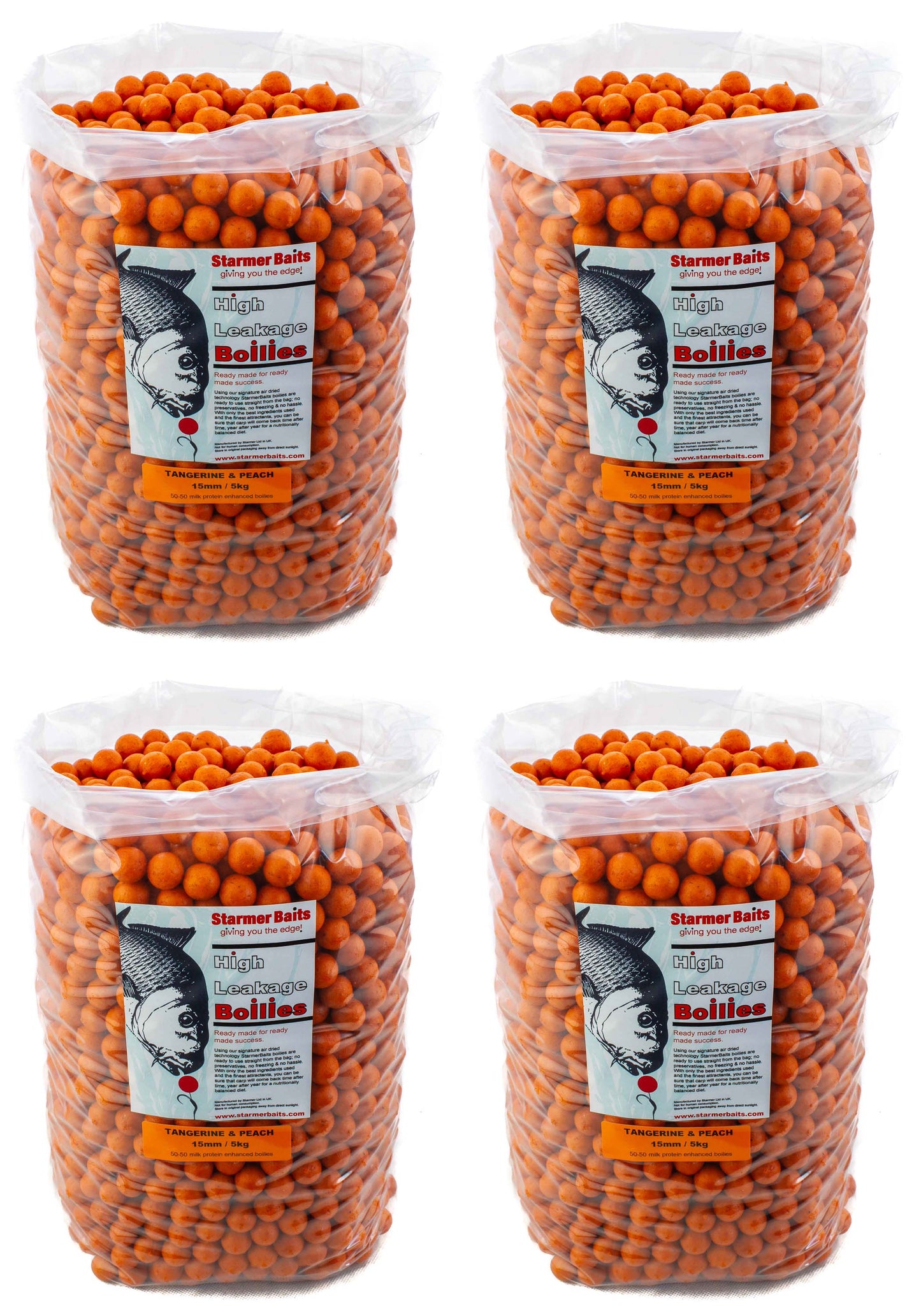 Tangerine & peach boilies 15mm