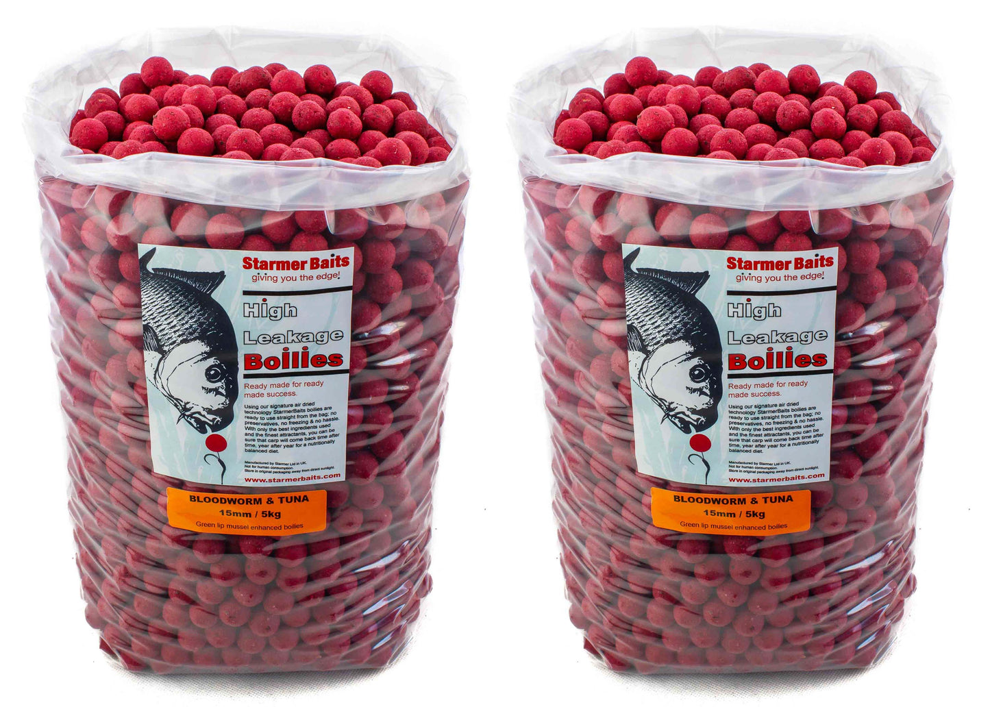 Bloodworm & tuna boilies 15mm