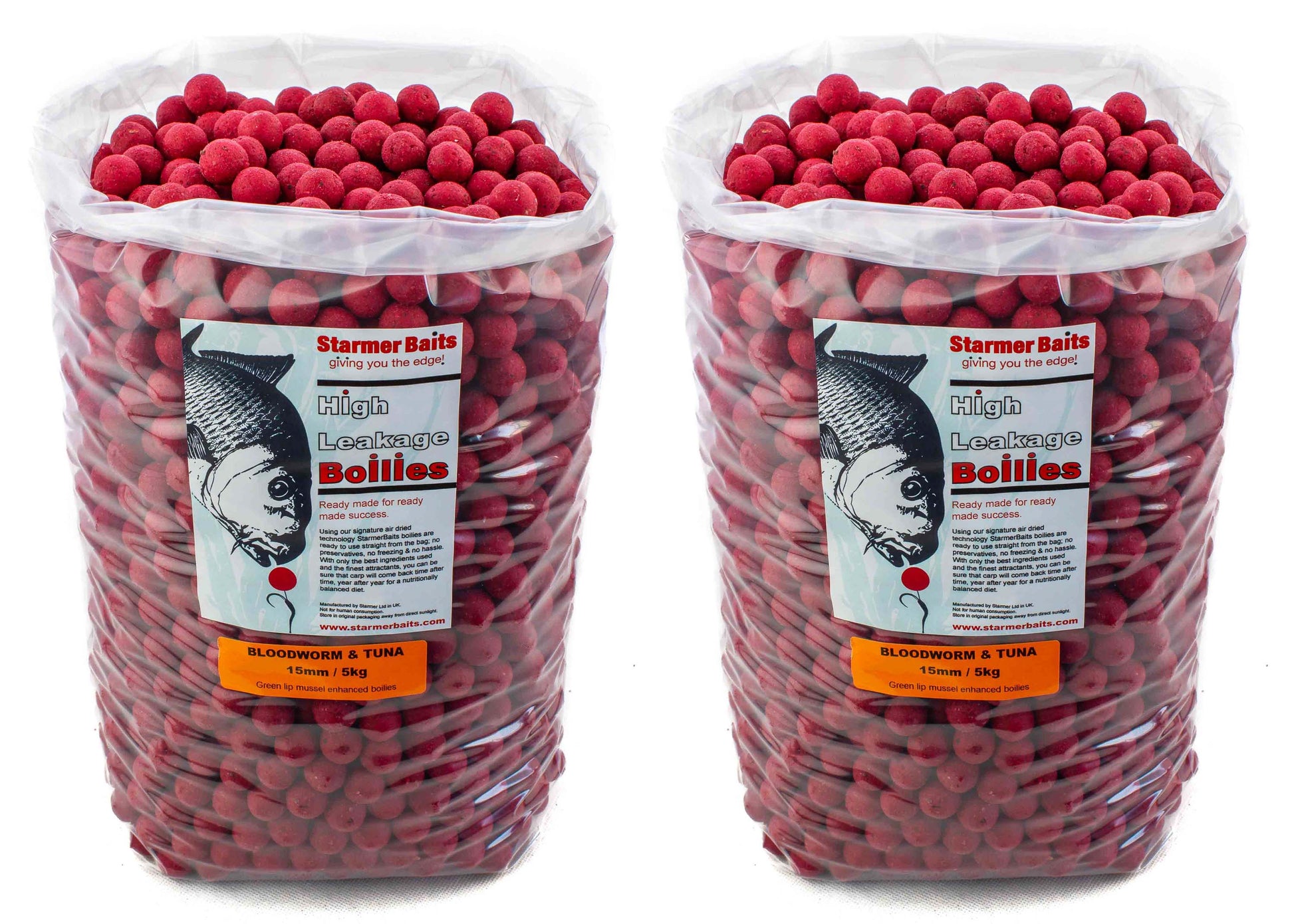 Bloodworm & tuna boilies 15mm