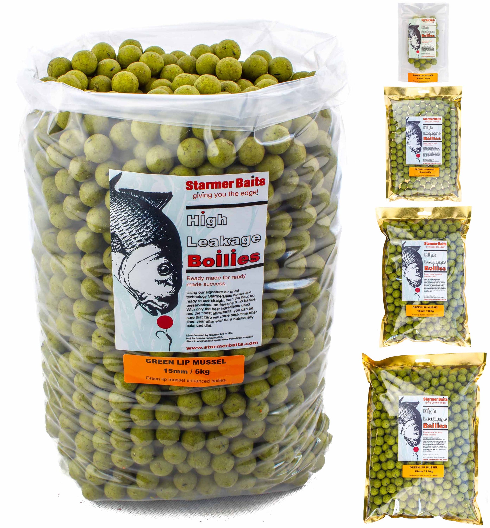 Green lip mussel boilies 15mm