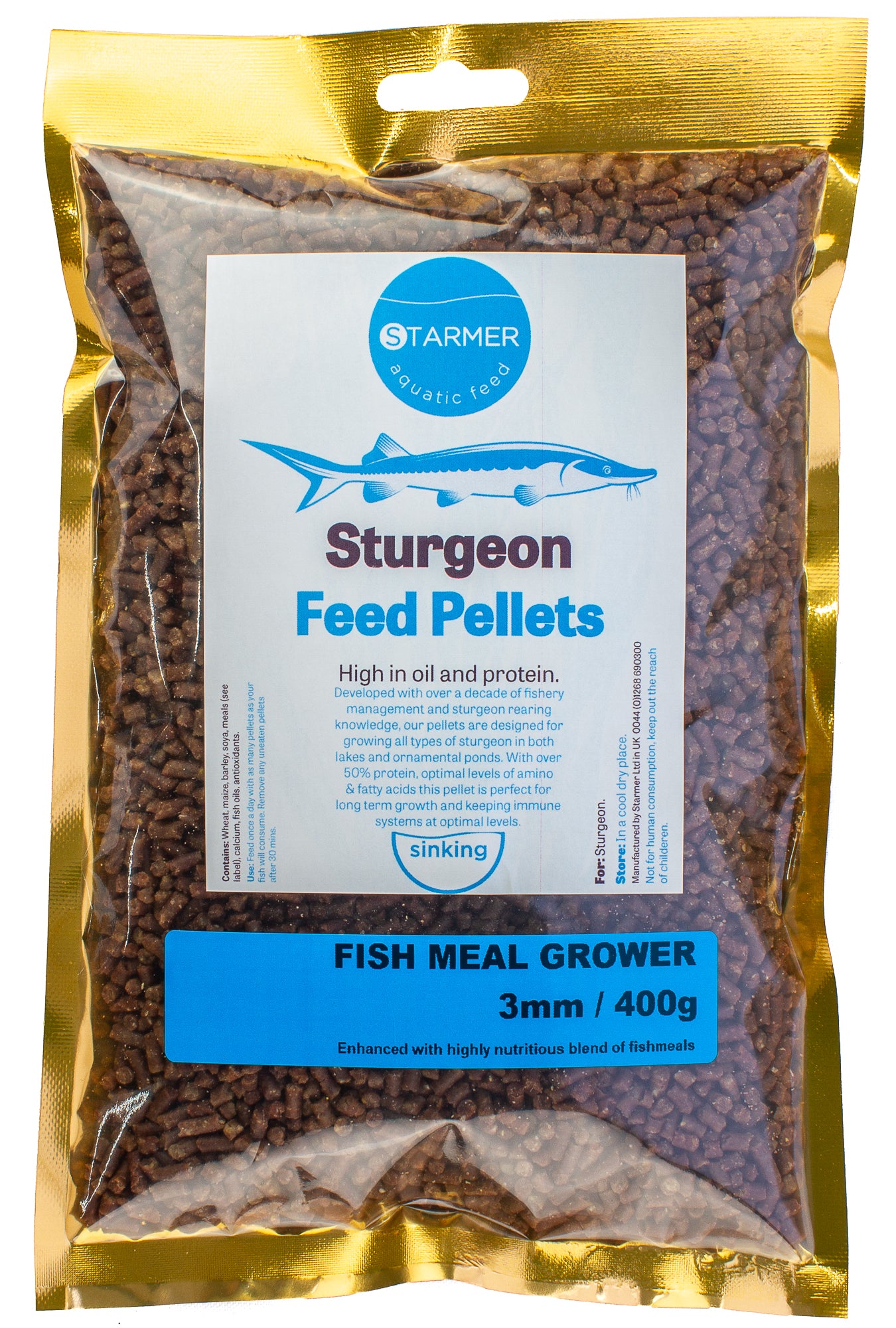 3mm FISHMEAL GROWER sturgeon pellets