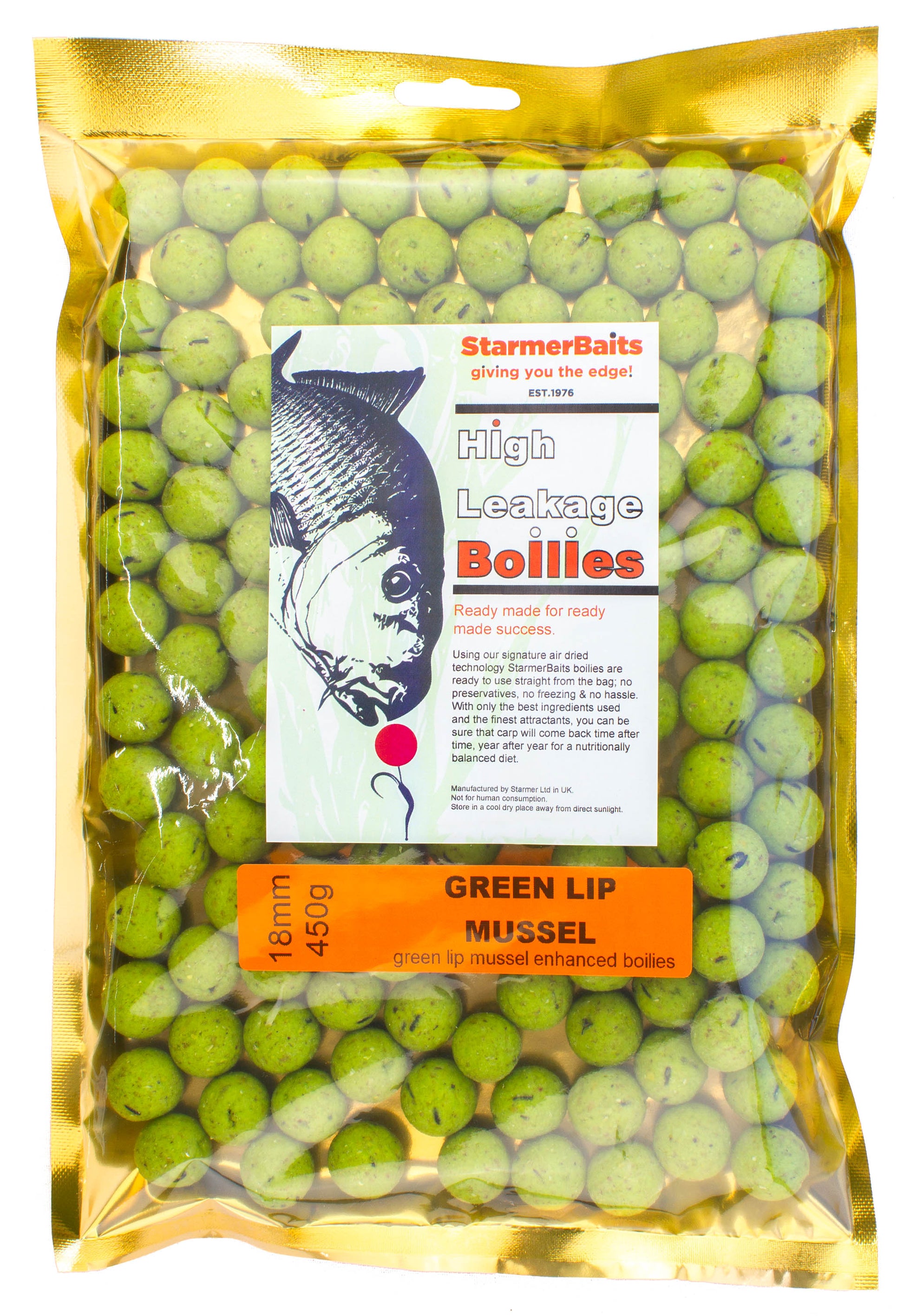 Green lip mussel boilies 18mm