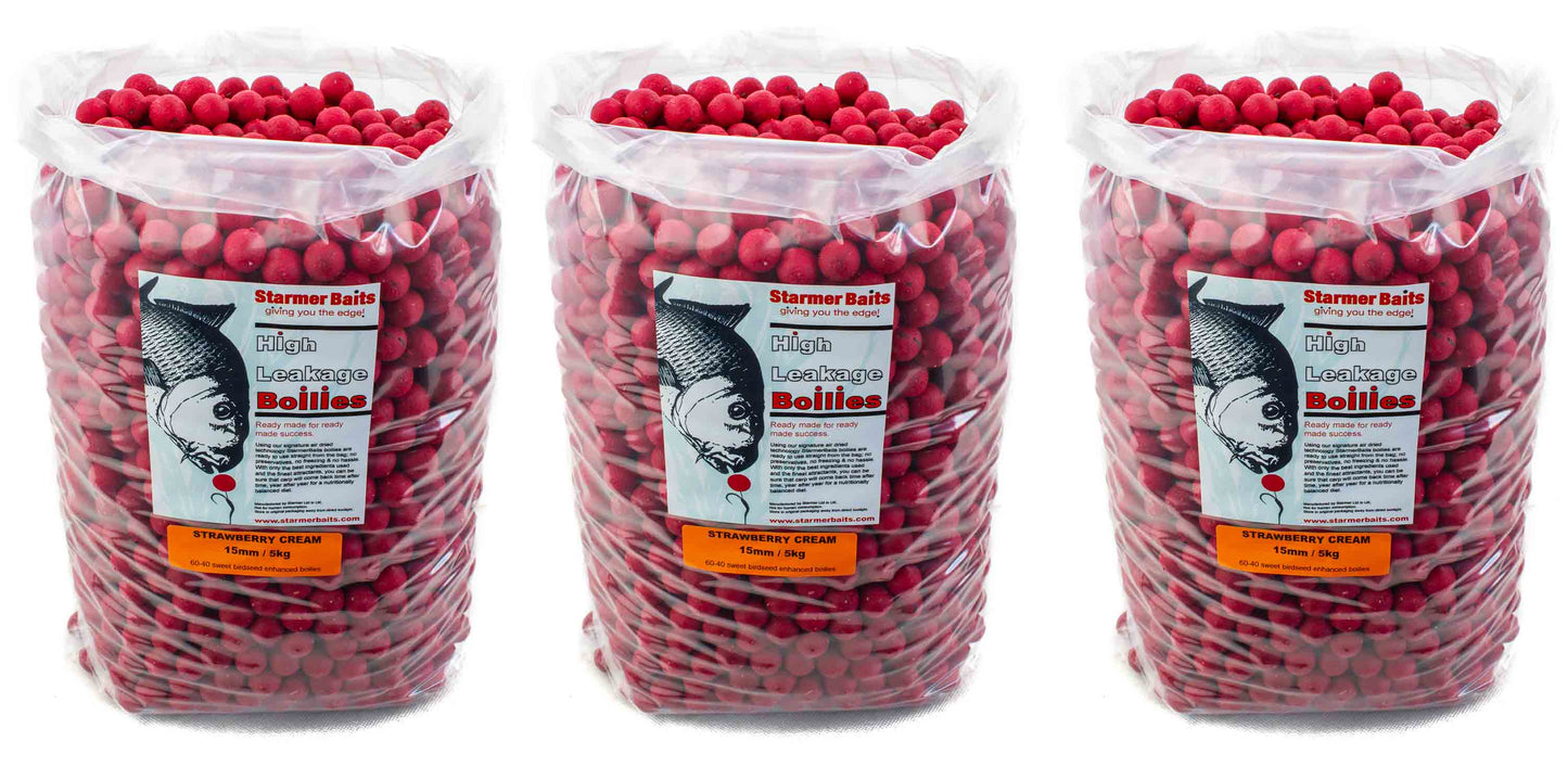 Strawberry cream boilies 15mm
