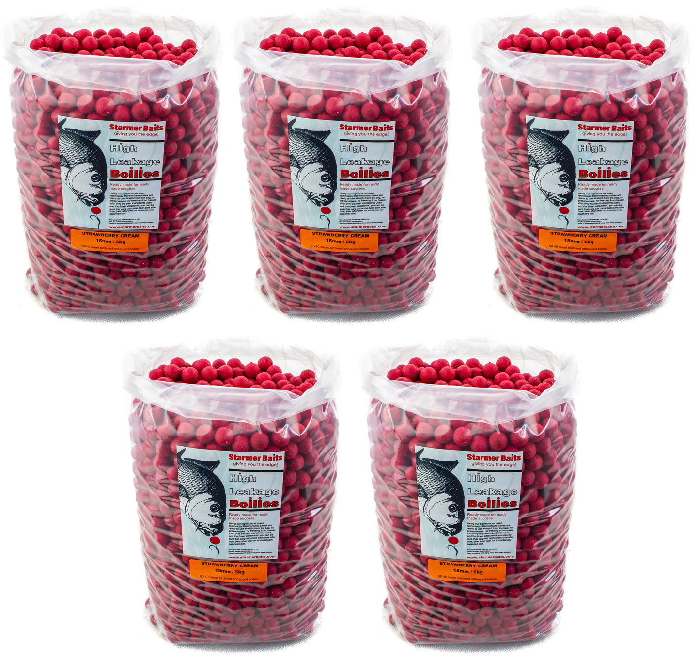 Strawberry cream boilies 15mm