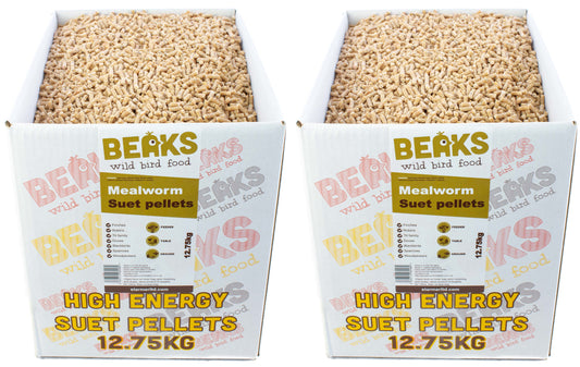 25kg MEALWORM high energy suet feed pellets for wild garden birds