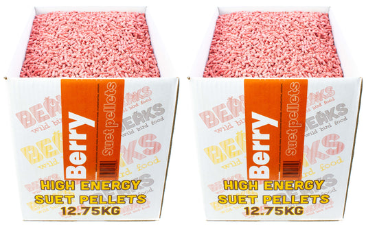 25kg WILD BERRY high energy suet feed pellets for wild garden birds