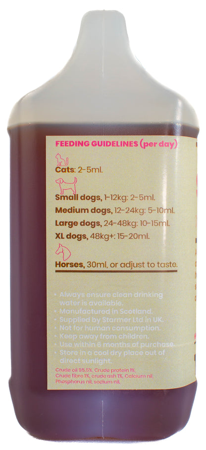 Salmon oil for cats dogs & horses 1ltr