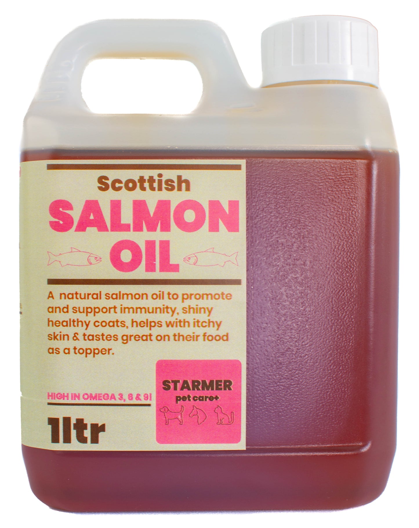 Salmon oil for cats dogs & horses 1ltr