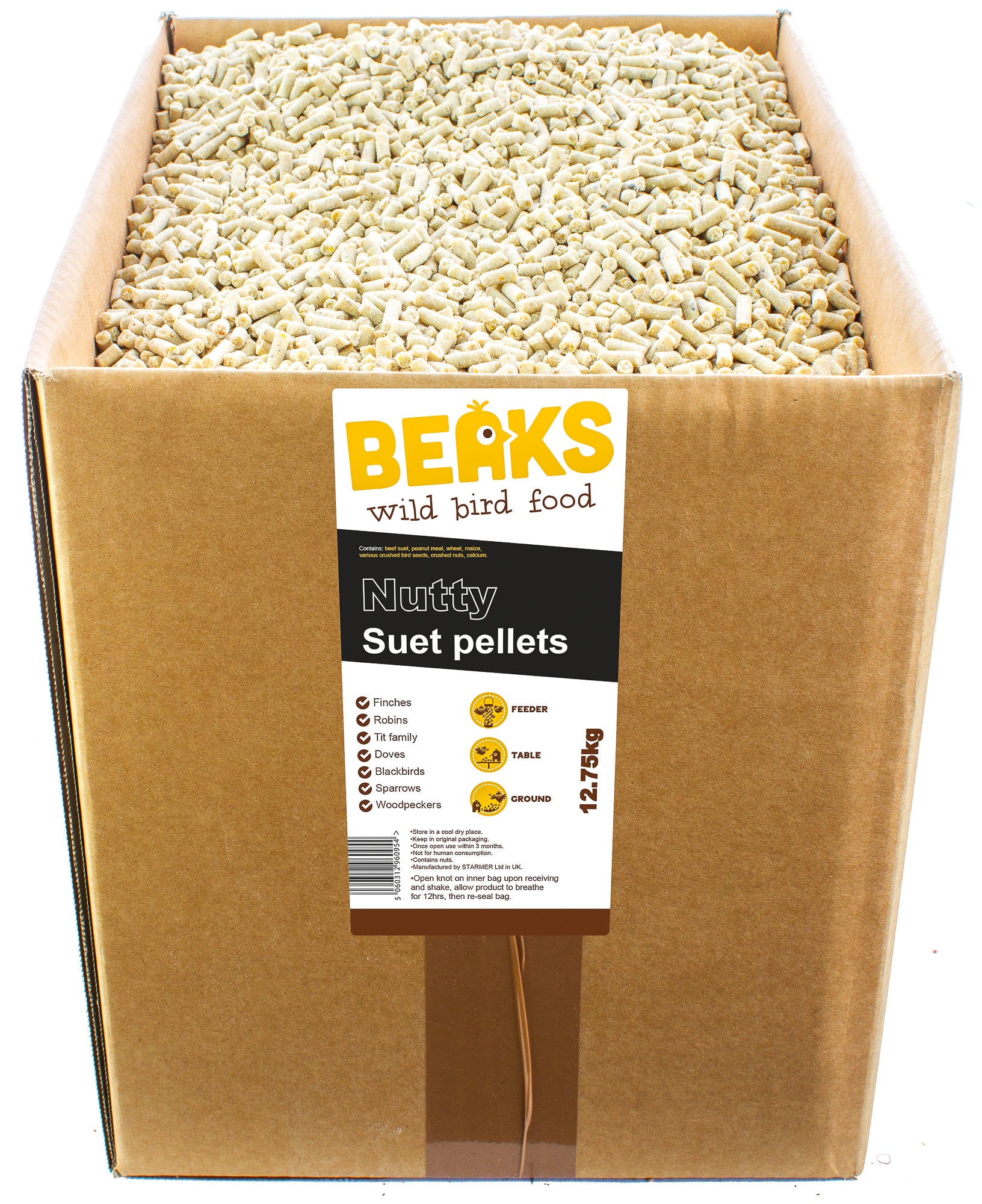 12.75kg NUTTY suet feed pellets