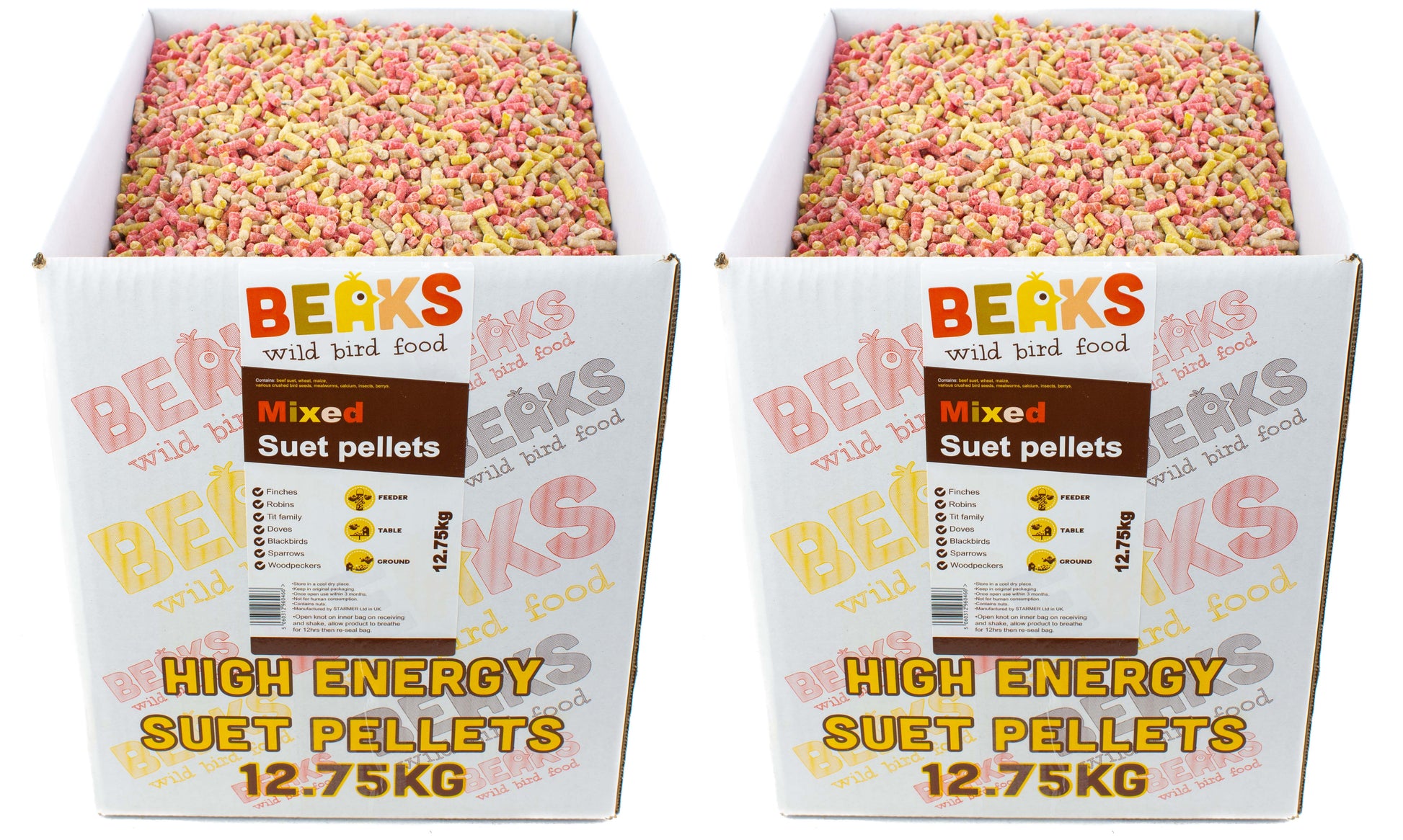 25kg MIXED high energy suet feed pellets for wild garden birds