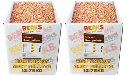 25kg MIXED high energy suet feed pellets for wild garden birds