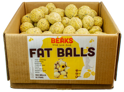 SUET FAT FEED BALLS high energy for wild garden birds 12.75kg (150 balls)