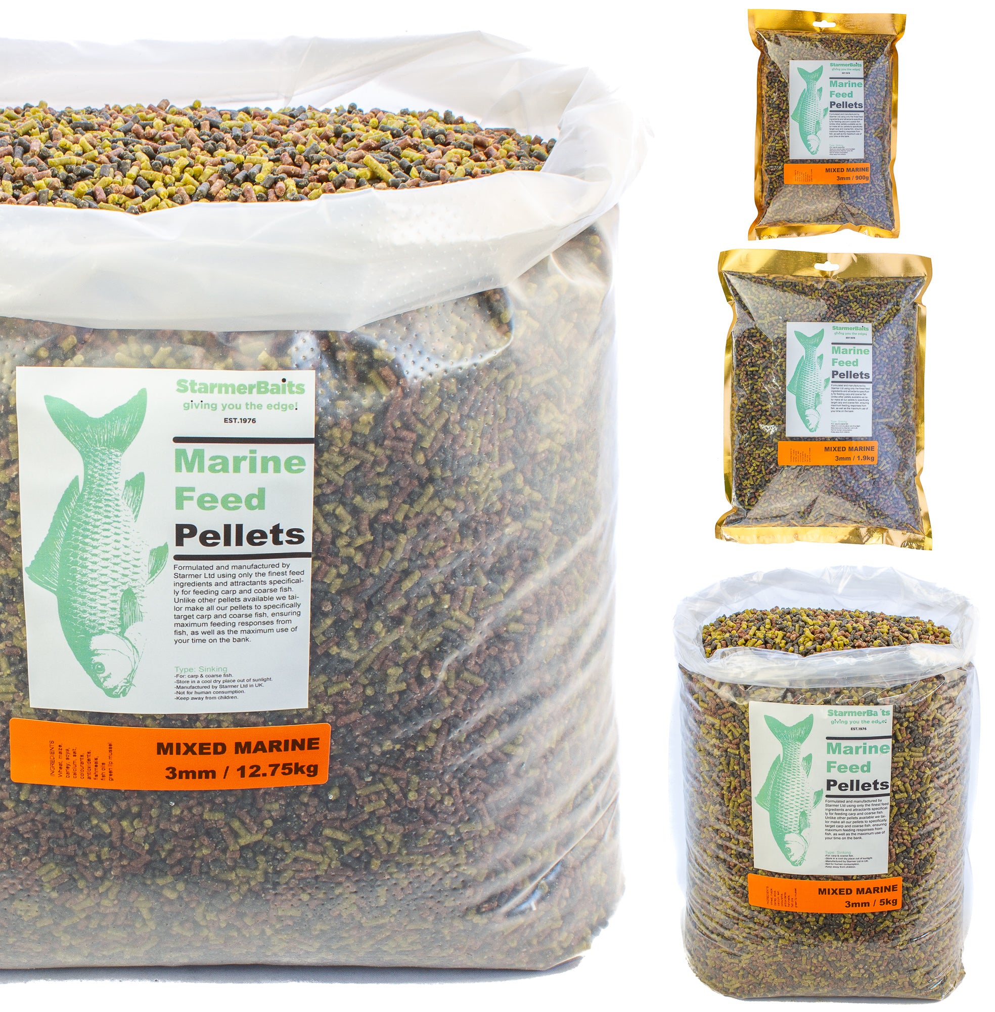 3mm Mixed marine high oil feed bulk pellets for carp & coarse fishing ...