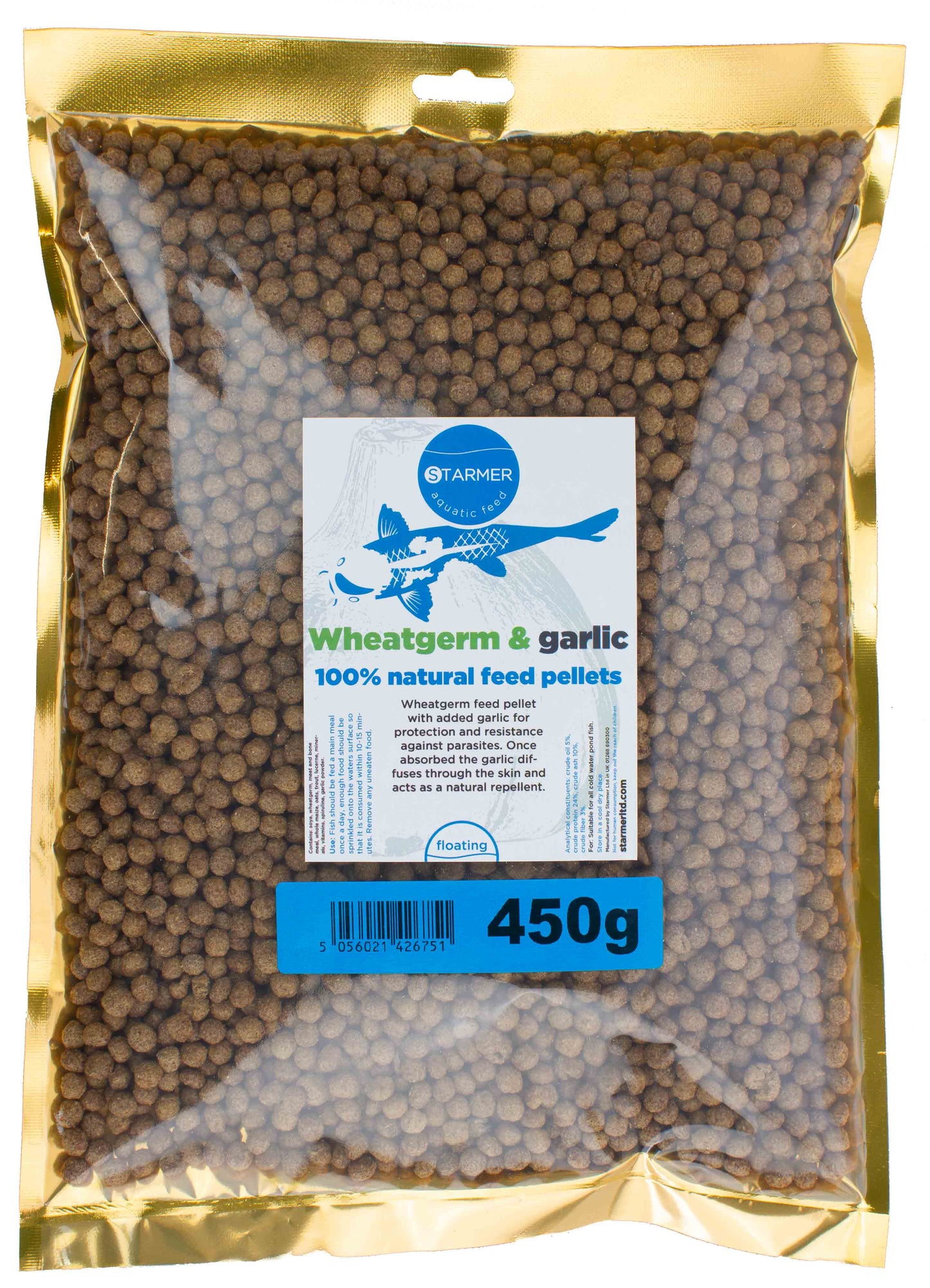 WHEATGERM & GARLIC koi pond feed pellets (ADULT)