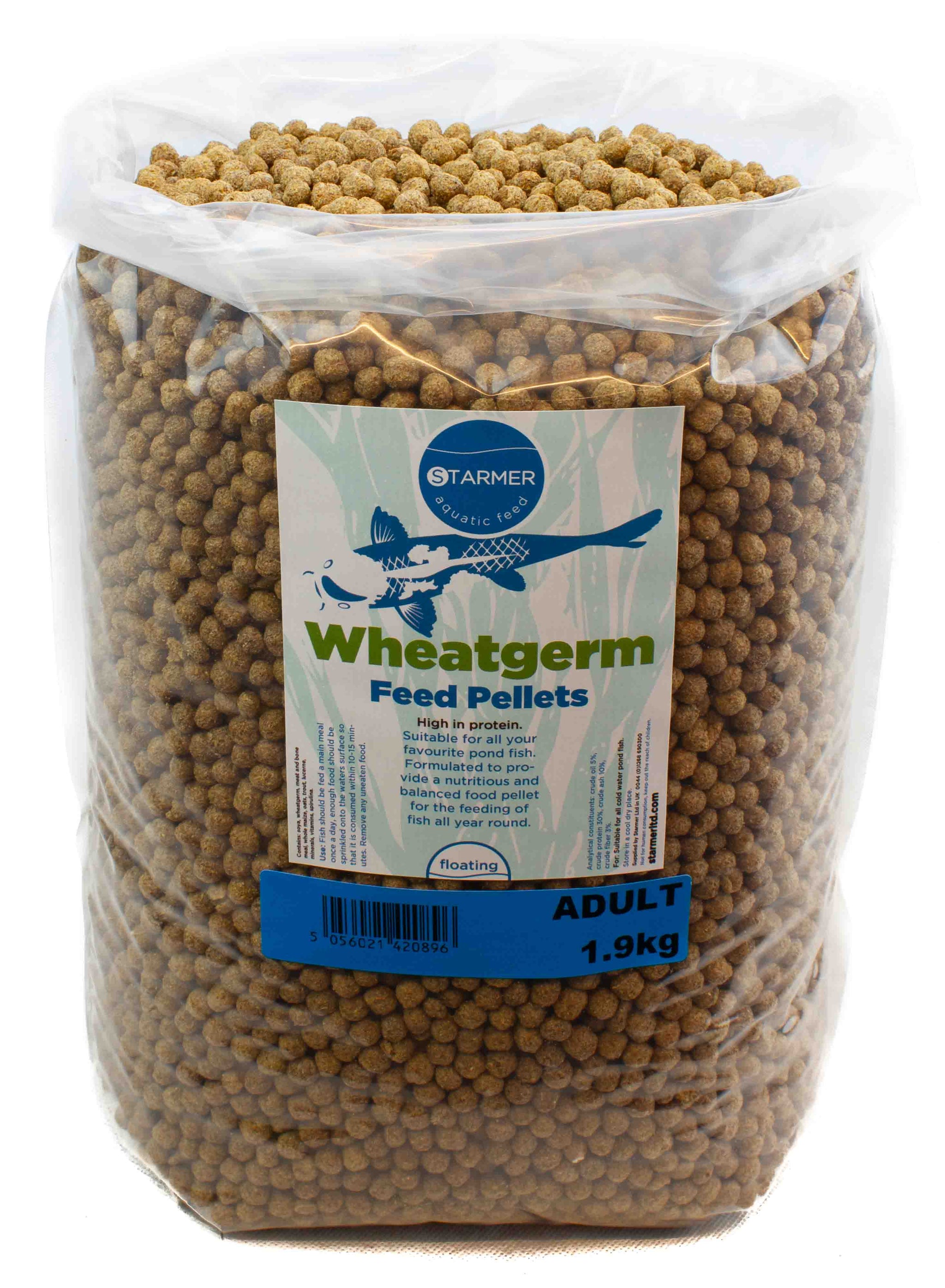 Image showcasing WHEATGERM koi floating pond pellets (adult) – Starmer Ltd