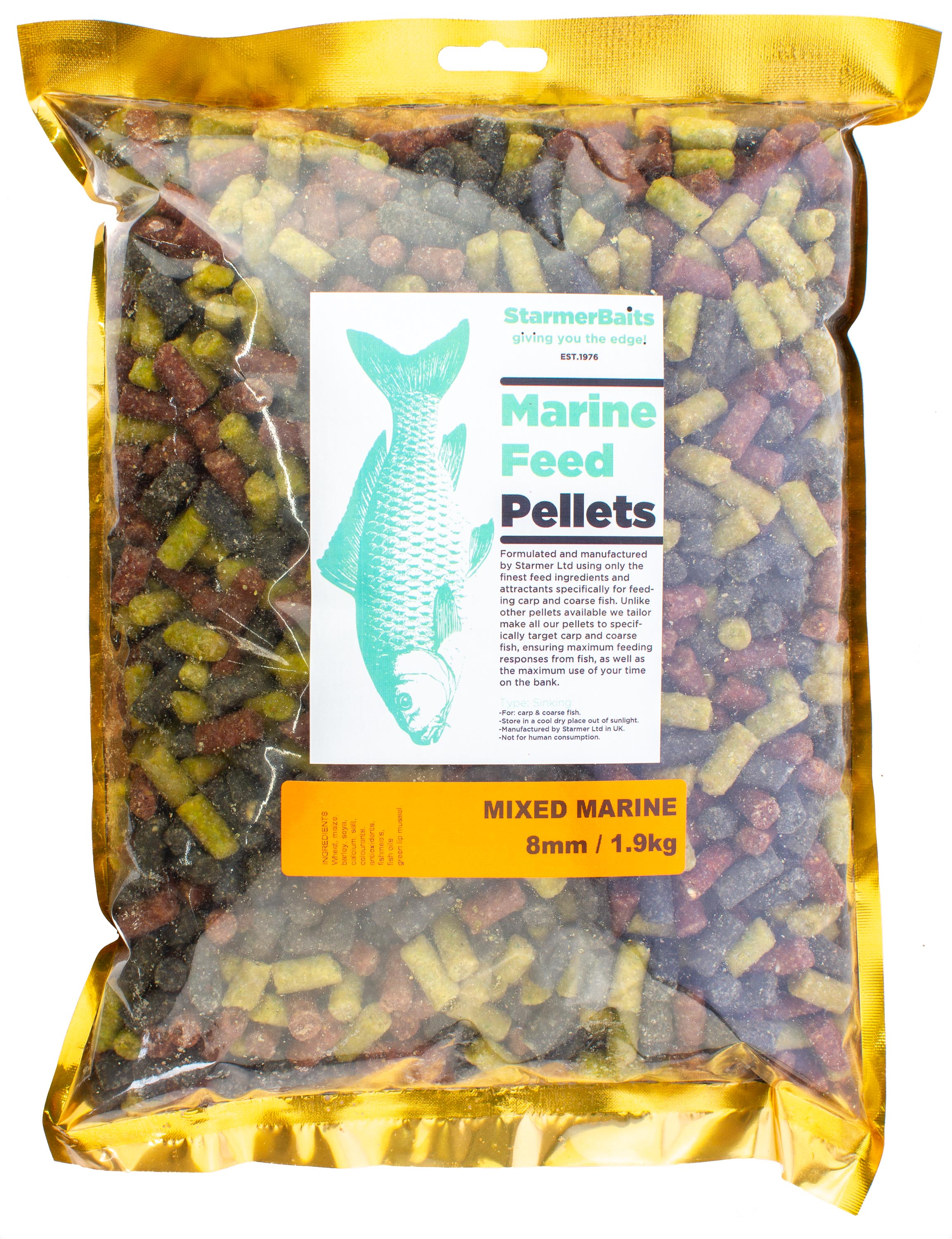 8mm Mixed marine high oil feed bulk pellets for carp & coarse fishing ...