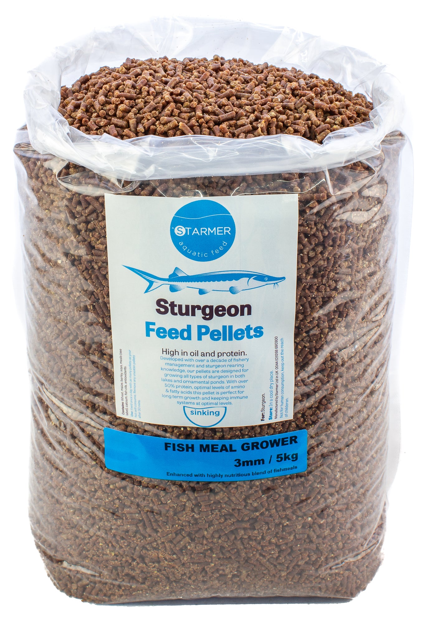 3mm FISHMEAL GROWER sturgeon pellets