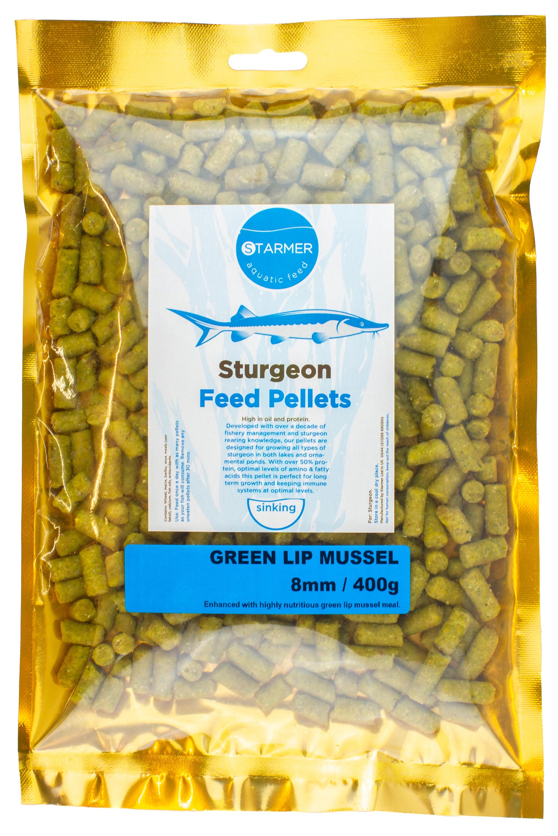 8mm GREEN LIP MUSSEL sturgeon pellets