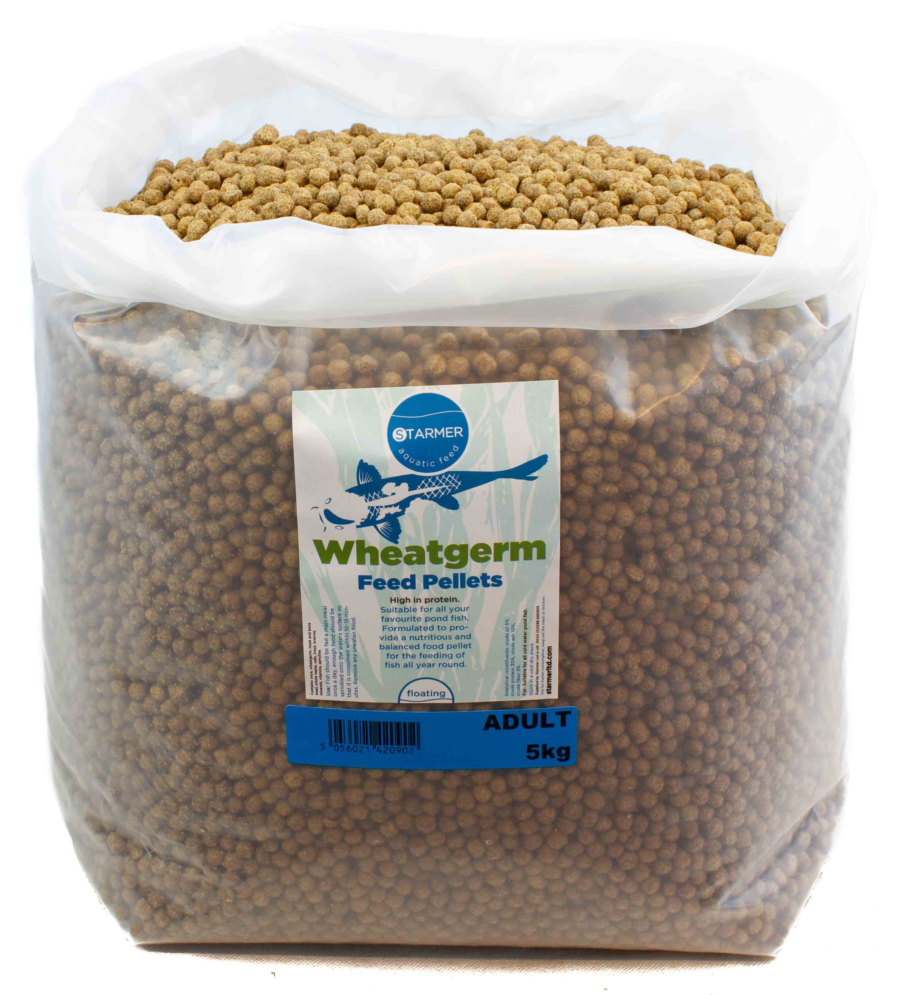 View of WHEATGERM koi floating pond pellets (adult) – Starmer Ltd